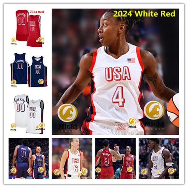 2024 USA Basketball Custom Stitched Jerseys