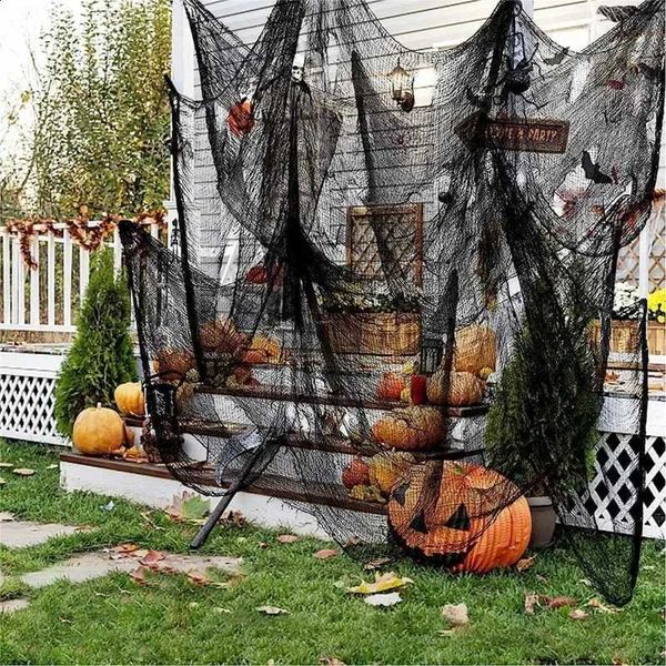 Gauze 5/1PCS Halloween Horror Black Haunted Houses Decor Black Creepy Cloth Party He Doorway Wall Gauze Terror Scene Props J260910