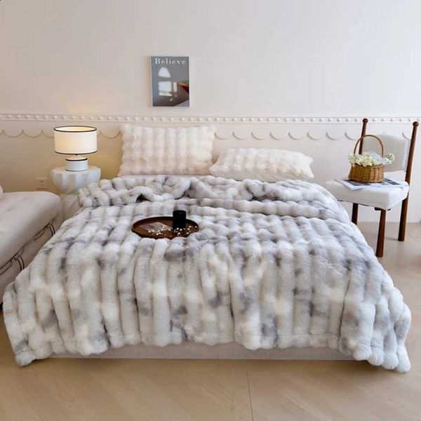 Thicke 2025 Luxury New Light Colorf Bubble Imitation Fleece- Blanket Cfortable Warm Anti-Static He Textile Blanket J260909