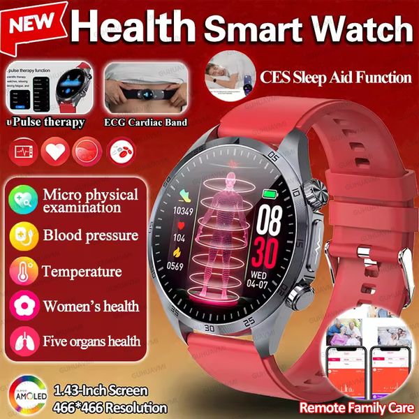 2026 New ECG+PPG Smart Pressure Health Watch CES Sleep Pulsed Therapeutic Uric Acid Blood Lipids Body Fat Waterproof J260911