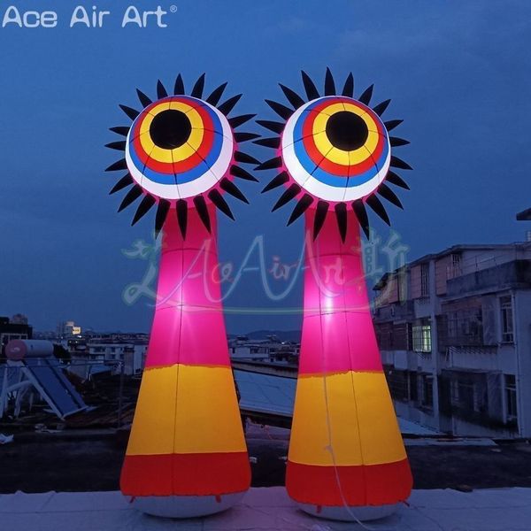 Inflatable Monster Single Eyes Pillars Model Balloon Led Lights Glow for Event Decoration