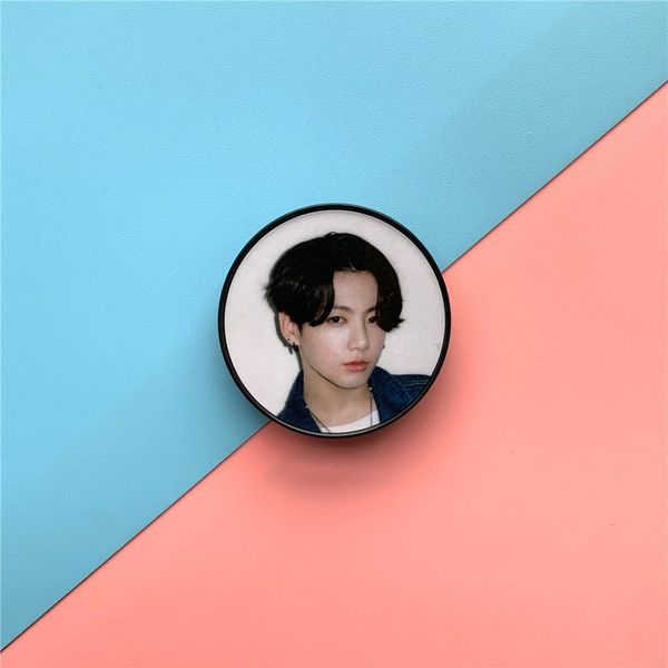 Designer Btsmerch BTS Coque Telephone K-pop Photo Phone Grip Stand Round Idol Portrait Holder Foldable Smartphone Back Support Music Fan Accessory Gift