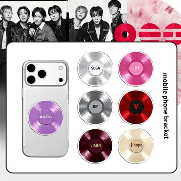 BTS Phone Stand Btsmerch ARIRANG Album Vinyl CD Design Phone Grip Bangtan Boys Member Retractable Lazy Phone Holder Stand Travel Phone Stand