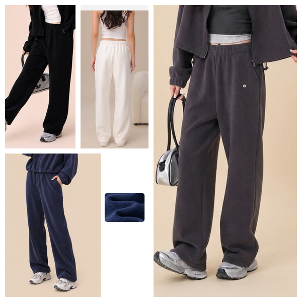 A2932 3D Straight-Leg Outdoor Thermal Sports Pants for Women Relaxed Loose-Fitting Drapey Comfortable and Versatile Wide-Leg Pants