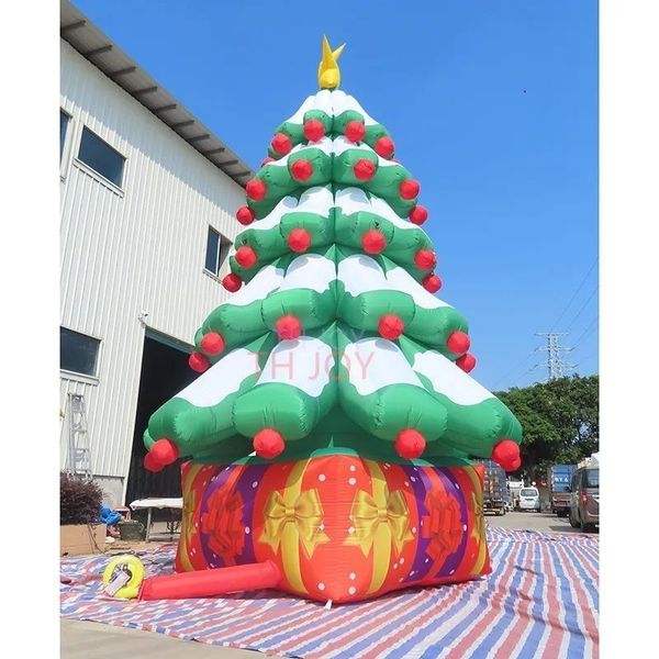 Factory Direct Inflatables outdoor games activities 12m height custom inflatable Christmas tree balloon with LED light for advertising