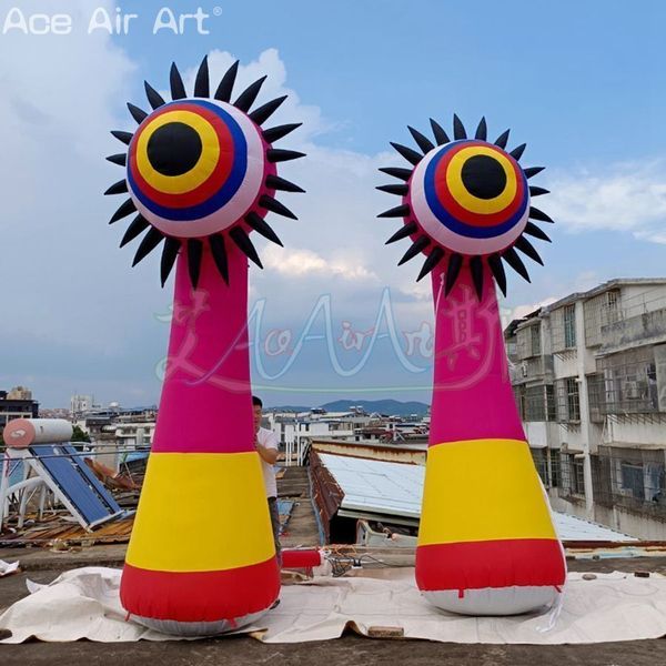 Factory Direct Inflatable Monster Single Eyes Pillars Model Balloon Led Lights Glow for Event Decoration