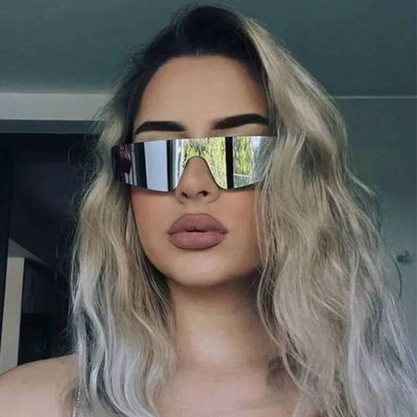 Uv400 Polarized Cycling Sunglasses Tr90 Ultralight Frame * Interchangeable Lenses High * Quality Cyberpunk Future Tech Frameless One Piece Trendy Men Ho
