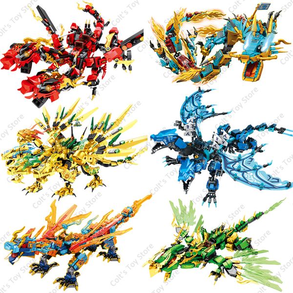 New Ninja Legendary Lloyd Golden Ultra Dragon Building Blocks Classic Anime Figure Kai Jay Zane Model Bricks Toys Set Kids Gifts W260921