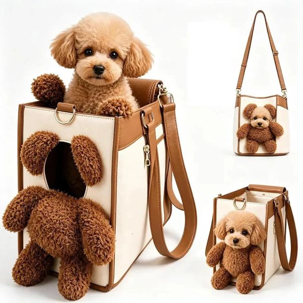 Dog carriers Bag Cat Portable Pet Backpack Tote Shoulder Puppy Travel Crossbody Cute Teddy Bear Supplies 260920