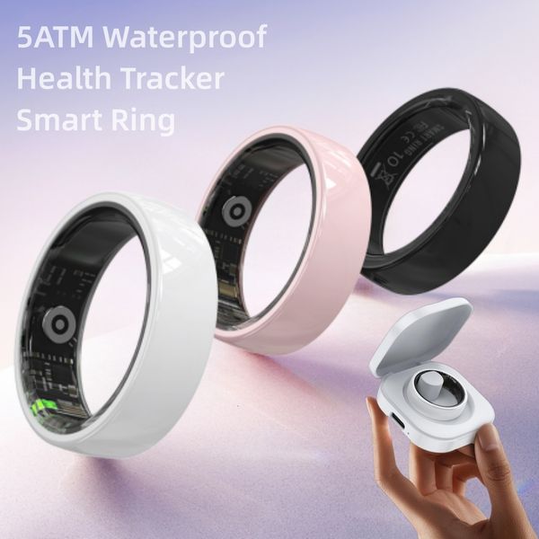 2025 Ceramic Material Couple 5ATM Waterproof Fitness Tracker Men's and Women's Health App Control Android R12 Smart Ring