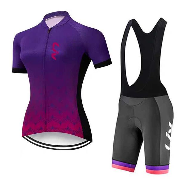 women's Sets LIV Cycling Jersey bib summer sportswear short set moisture wicking shorts top N260923