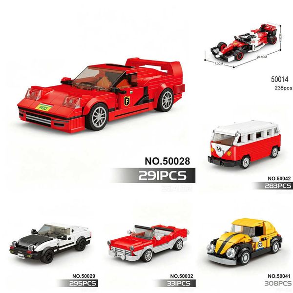 Vehicle Technical Blocks Ci Speed Racing Car Building Courses Rennen Carreras Moc DIY Model Brick Toys J260923