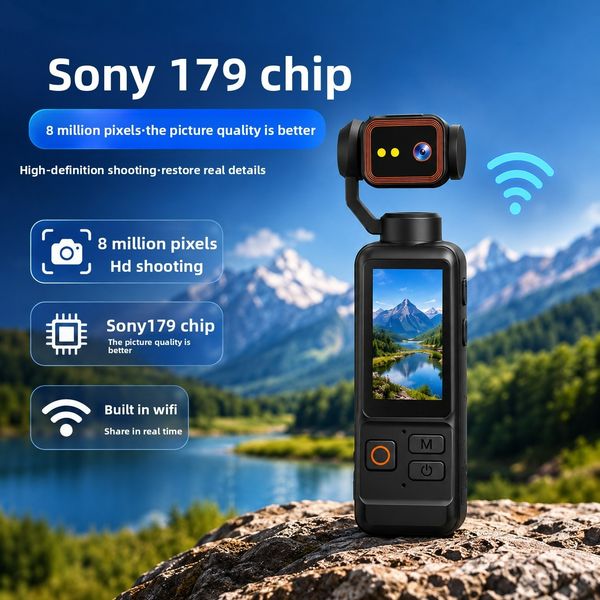 Mini handheld action camera, Sony 179 chip, 8-megapixel travel recording pocket