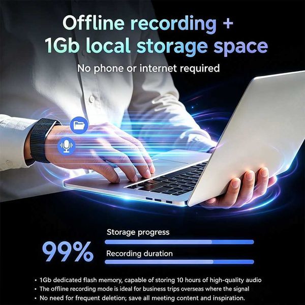 2026 Smart New Wristbands Snless Smart Bracelet One-click AI Au Recording Meeting Transcription160+Sports Mode Band Rate Smart Watch J260922