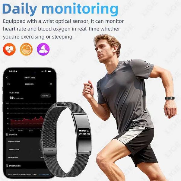 Wristbands LIGE Utra-thin Smart Sport Band Health Smart Bracelet Pedeter Rate Monitor Smart Watch Call Reminder Fitness Tracker Wristband J260922