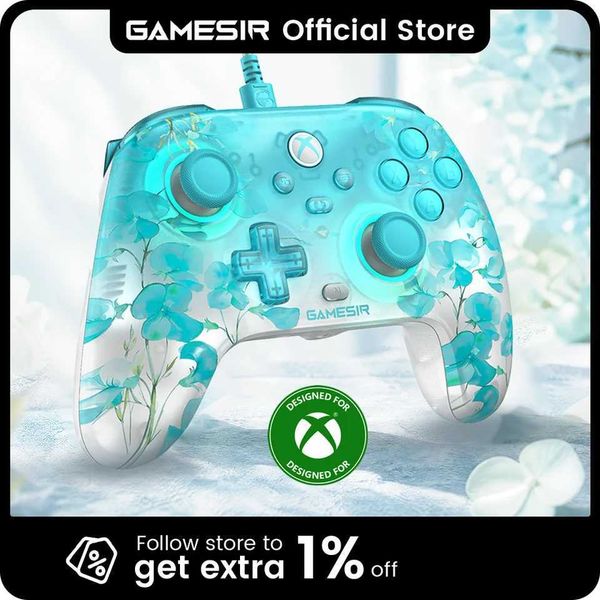 Game Controllers Joysticks GameSir T7 Pro Floral Xbox Gaming Controller Wired Gamepad for Xbox Series X Xbox Series S Xbox One with Hall Effect Joystick H260927