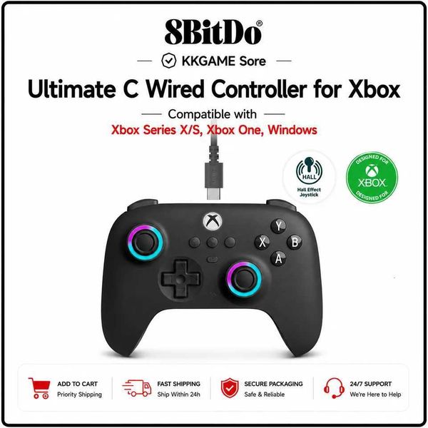 Game Controllers Joysticks 8BitDo Ultimate C Wired Controller for Xbox with Hall Effect Joysticks Compatible with Xbox Series X/S Xbox One Windows 10/11 H260927