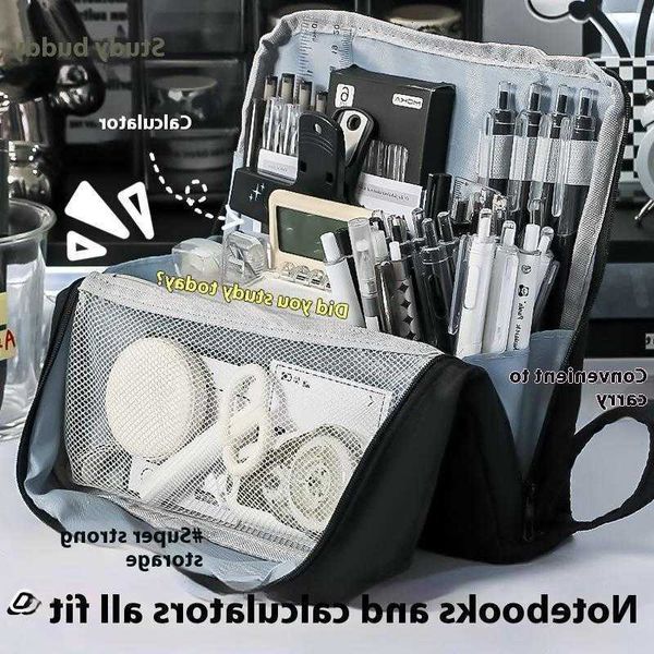 Looking (BF06)High Pencil Large Bags Capacity Case Simple Stationery Box Student Bag Storage Office Supply L260929