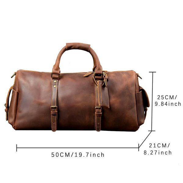 Designer S.WORKER Duffel Handmade Bags Fl Grain Leather Travel Bag Genuine Large Capacity Business Lage Weekend Duffle J260928