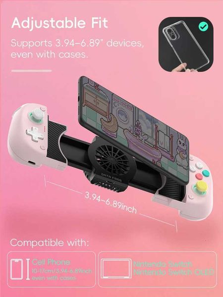 Controllers Joysticks DATA FROG Game X3 Wireless Mobile Game Controller for Smartphone Gaming Ergonic Gamepad with Dual Vibration for PUBG MobileW260929
