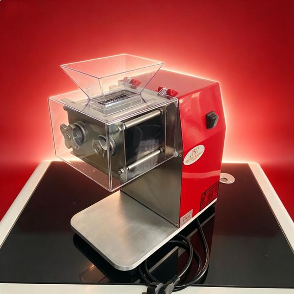Red Electric Small Fresh Meat Cutting Machine Slicing Shredding Dicing Machine For Restaurant Kitchen