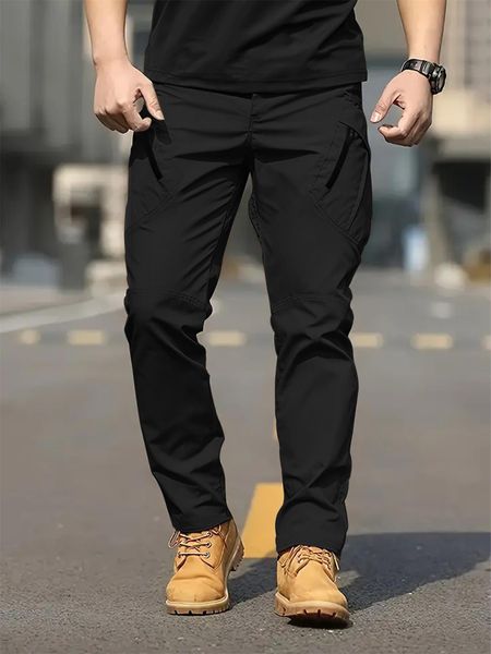 

WOZK tactical pants men's spring and summer new workwear casual pants outdoor functional straight leg training pants designer work, Black