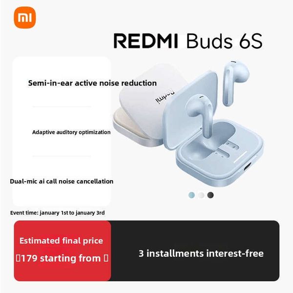 XIAOMI Ultra long standby battery life Xiaomi Redmibuds6s Bluetooth Headset Long Battery Life Active Light Noise Reduction