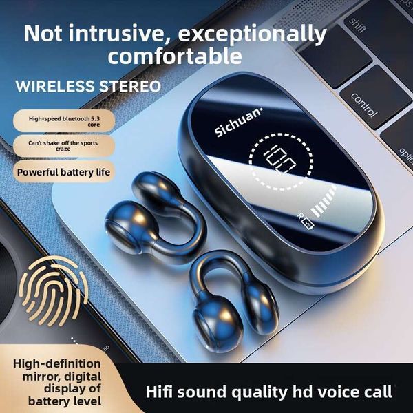 M47 Ear Clip Bone Conduction Bluetooth Non-In-Ear Sports Digital Display Long Battery Life Earphones Xingkaisheng