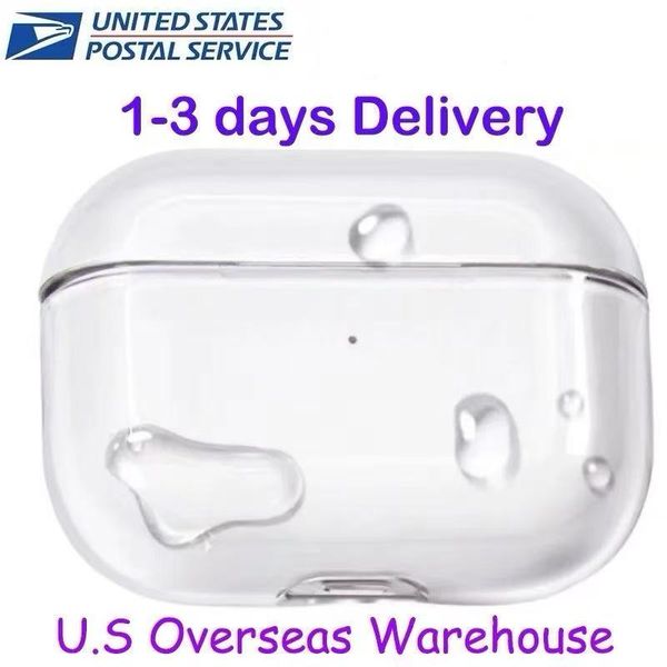 

USA Stock For Apple Airpods Pro 2 3 4 Generation airpod 4 pro3 Headphone Accessories Solid TPU Silicone Protective Earphone Cover Wireless Charging Shockproof Case