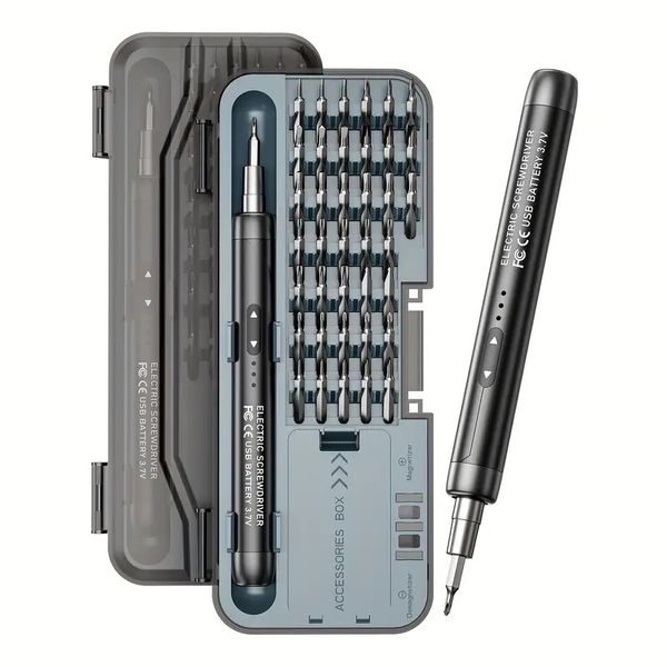 46 in 1 Electric Screwdriver Set Precision Power Tool Kit Wireless Magnetic Screw Kit for Watch Mobile Cell Computer Repair CRV