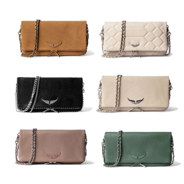 

Pochette Rock Swing Your Wings bag womens tote handbag Shoulder Designer bag man Genuine Leather wing chain Luxury fashion clutch flap Cross body bags, Gold