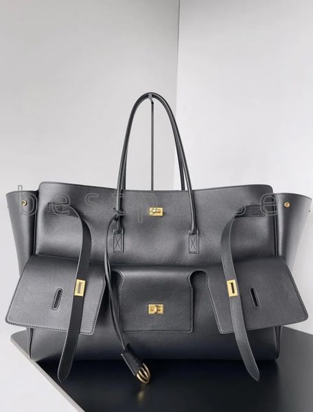 

designer Bel Air Carry All Bag black smooth calfskin silver hardware luxury bag bags tote bag shoulder bag handbag men women, 1.xl