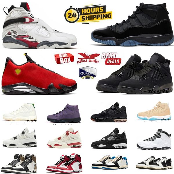 

With Box 4s Basketball Shoes Bugs Bunny 11s Gamma Blue Black Cat Military Black Oreo Dark Mocha Fruits Of Our Labor Fragment Steel Sail Men Women trainers Sneakers, Cream