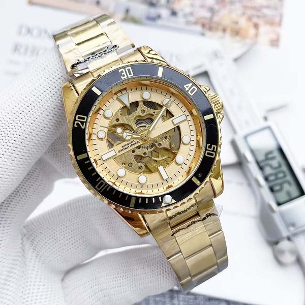 

Hollow Perspective Machinery: Men's Fashion Watch, Mineral Super Strong Glass Mirror Interprets Time Charm, Champagne