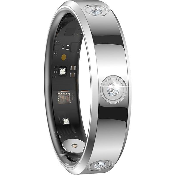 HR01 Smart Ring for Women Fitness Ring Health Ring with Diamonds Fitness Tracker with Heart Rate Sleep Monitor No Subscription Fee for Android iOS