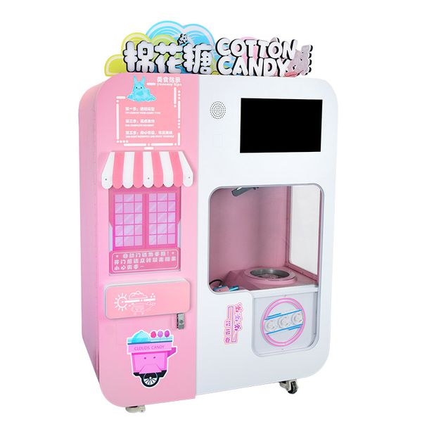 

Mall Food Court Commercial Fully Automatic Flower Cotton Candy Vending Machine SDK Multi-Payment 8-12KG Capacity