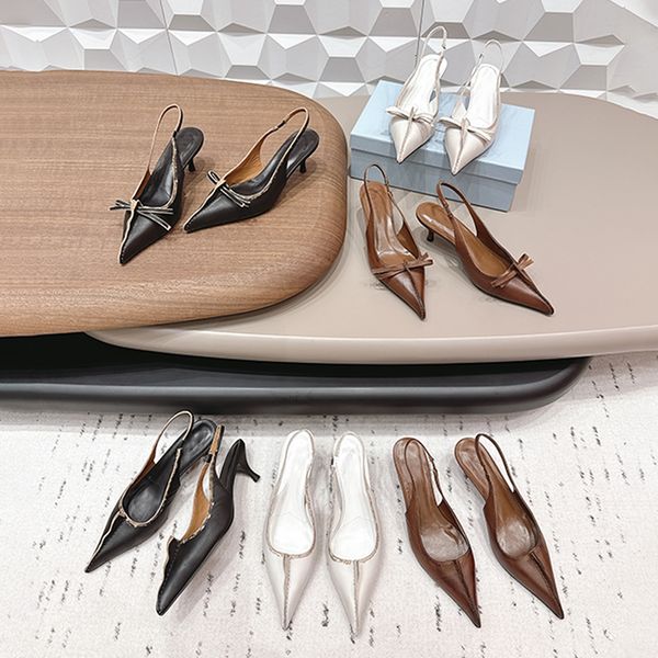 

Designer Antiqued Pumps Women Slingback Shoes Top Quality High Heels Vintage Leather Distressed Texture Pointed Toe Dress Shoes Sandals 1029, A11