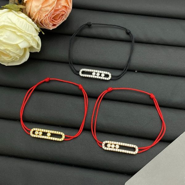 

Designer Bracelet Unisex Classic European and American Fashion Rope Bracelet Sliding Diamond Bracelet Couple Bracelets Adjustable