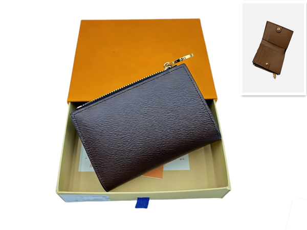 Designer-High Quality luxury Wallets Women Wallet Genuine Leather Men Wallet Zipper Ladies fold Purse handbag Checked Embossed Flowers Wallet bag with bag M82381