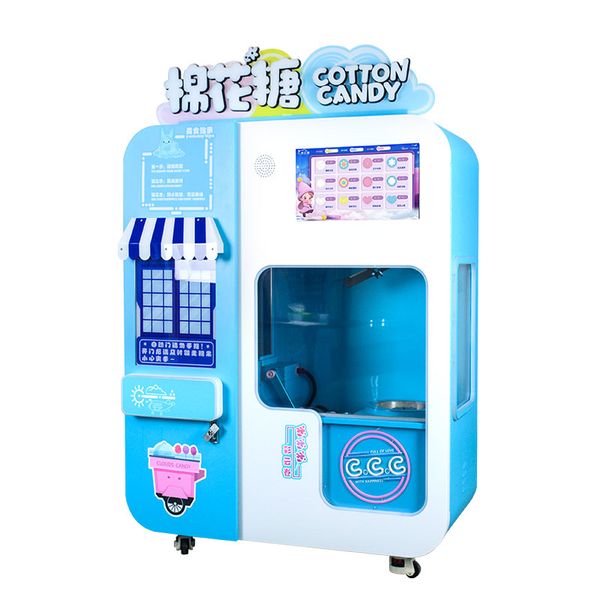 

Commercial New Pink Automatic Cotton Candy Vending Machine Funvending 1 Year Warranty