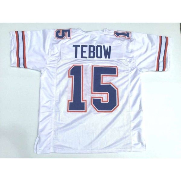 CUSTOM Sewn Stitched Tim Tebow White Football Jersey Add any name number size XS-5XL 6XL