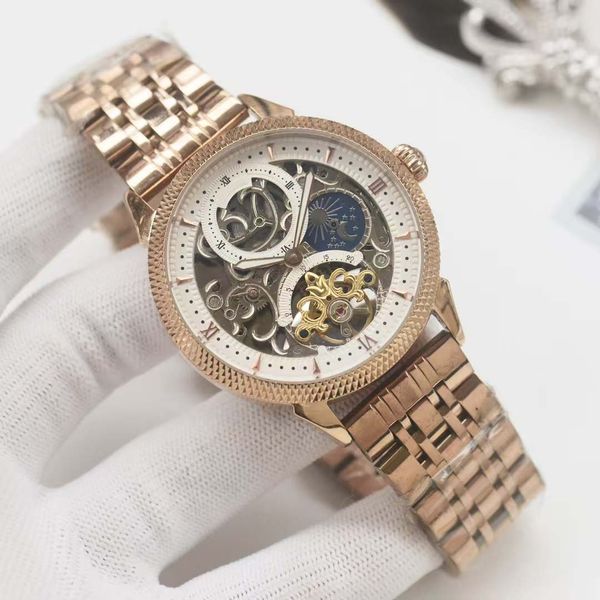 

Stainless Steel Strap Men's Watch Automatic Mechanical Movement Mineral Scratch-Resistant Glass High-End Taste Elegant Style Symbol, Gold