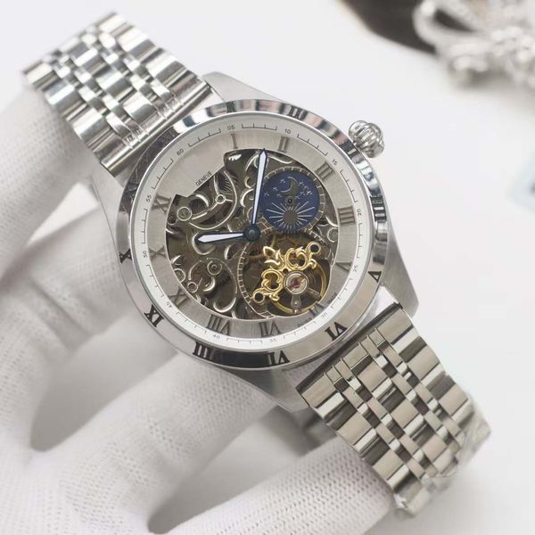 

Automatic Mechanical Movement Men's Watch Stainless Steel Strap Mineral Scratch-Resistant Glass High-End Quality Creates Elegant Style Symbol, Yellow
