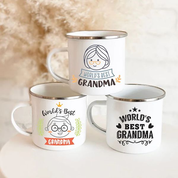 Mothers Day Gift For Grandmother Worlds Grandma coffee mug drink enamel mugs Granny Birthday Gifts 260106