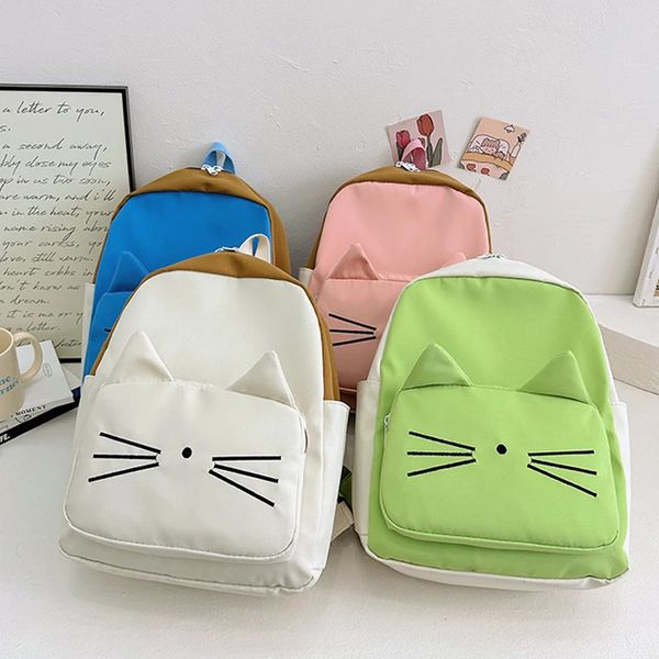 Kids School Bags Kindergarten Student Children Backpack Cartoon Cat Child Travel Bag for Boys Girls Gift 260106