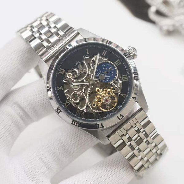 

Luxury Men's Watch, Automatic Mechanical Masterpiece, Leather Strap, Mineral Scratch-Resistant Glass, Elegant Style, Superior Quality, Blue