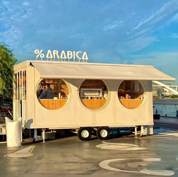 

Custom Logo Food Cart Fiberglass Shell New Condition Restaurant Bakery Mobile Food Trailer, Clear