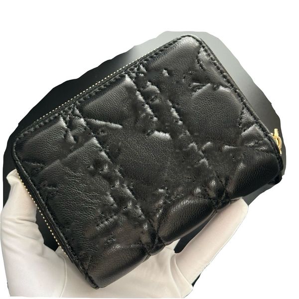 

Folding walletMulti-color Luxury Designer Handbag Handbag Women's Stylish Short Purse Embossed classic purse with boxS5032, Black