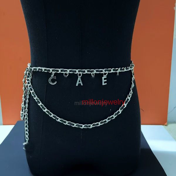 

jewelry Women Belt Designer Metal Waist Chain Women's Fashion CHA Letter Waist Belt Braided Slim Leather Belt, Army green