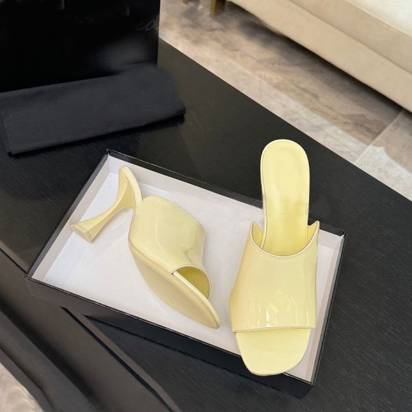 

Designer Mule Sandals Crystals High Heels Luxury Slipper Suede Sheepskin Sliders Summer Beach Shoes Outdoor High Slipper 1028, A1